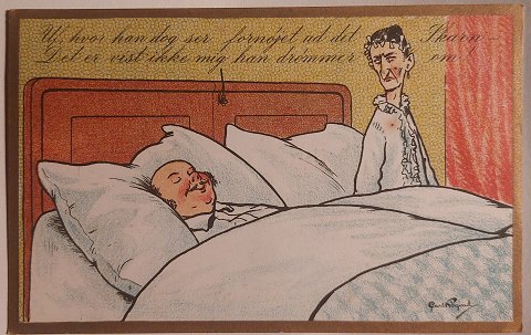 Postkort: Carl Røgind. Sovende ægtefælle 1924