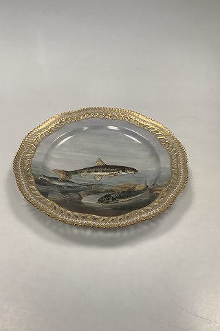 Royal Copenhagen Private Painted Flora Danica Fish Plate No 3554