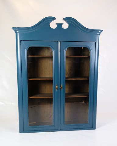 Antique display cabinet - Wall hung - Blue painted - 4 shelves - Year 1920
Great condition
