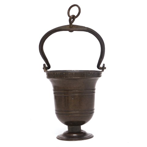 Early 18th century Baroque Bronze holy water pot. 
H: 30cm