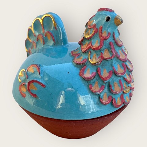 Ulla Sonne
Keramik høne 
Turkis glasur
*300kr