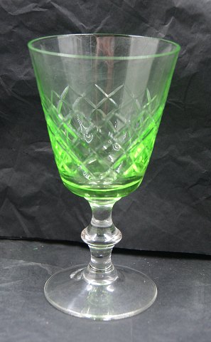 Eaton glassware from Denmark. Green white wine glasses 13cm 