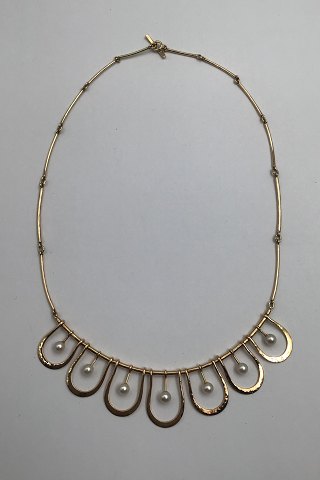 Bent Gabrielsen 14 ct Gold Necklace with Pearls