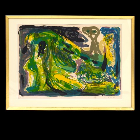 Asger Jorn, 1914-73, litography, "Nuit dechiree", 
signed 1969. Visible size: 40x56cm. With frame: 
67x51cm