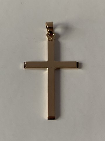 Stylish gold cross in 14 carat gold, stamped J.AA 585