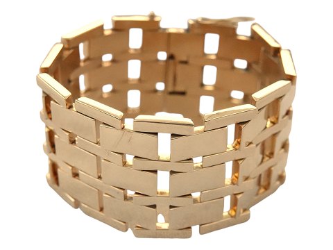 14 Carat goldWide Block bracelet