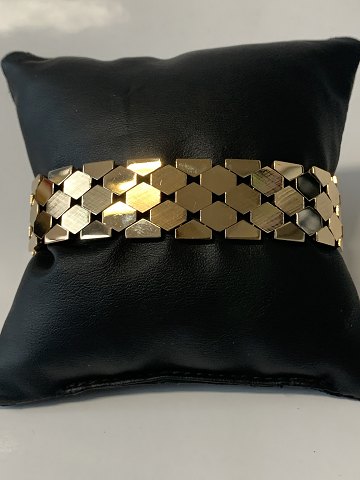 Gold bracelet in 14 carat gold, 5 Rows Kuppe / Bicelle with ceselings