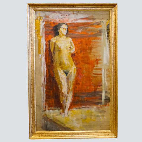 Ove Brask; Oil painting, model study, 1912