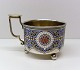 Russisk te glasholder af sølv og emalje.
Moskva 1871