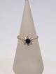 14k guldring m. safir og kvarts. Str. 51