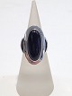 Ring i 925 sterling sølv m. onyx. Str. 53