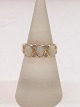 14k guldring m. opaler og brillanter. Str. 55