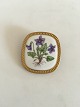 Royal Copenhagen Flora Broche / Vedhæng i Porcelæn og Sterling Sølv