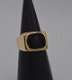 14k herrering m. onyx. Str. 62