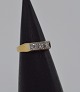 14k guldring m. diamanter. Str. 51,5