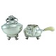 Georg Jensen; Magnolia/Blossom a set with sugar bowl and creamer of sterling 
silver