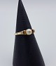 14k guldring m. perle. Str. 51,5