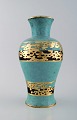 Art Deco vase, grønpatineret bronze med gulddekoration "Ikora" WMF 
(Württembergische METALLWARENFABRIK) 
