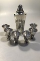 Evald Nielsen Sterling Silver Cocktailshaker and six  drinking cups