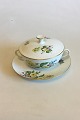 Bing & Grondahl Saxon Flower, White Bouillon Cup with Lid and Saucer No 247