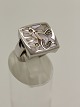 Sterling silver ring  with mother of pearl and small diamonds.