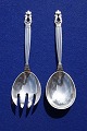 König Georg Jensen dänisch Silberbesteck. 2tlg. Salatset ganz aus Silber 20,3cm