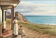 Dansk Kunstgalleri præsenterer: "2 unge kvinder nyder solen ved Vesterhavet" Olie maleri på lærred.