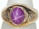 Antik Huset 
presents: 
Gold ring 
with red stone 
and diamonds, 
14 karat Gold
Size: 60