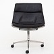 Preben Fabricious & Jørgen Kastholm / Knoll
Office chair in original black leather on three-wheel base of matt-chromed 
steel.
1 pc. in stock
Good condition
