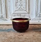 1800s sugar bowl in ruby red glass with brass mounting