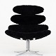 Poul Volther / Erik Jørgensens Møbelfabrik
EJ 5 - Corona chair w. stool in steel and new black lambs wool.
Availability: 6-8 weeks
Renovated
