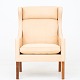 Børge Mogensen / Fredericia Furniture
BM 2204 - Reupholstered Wing-back chair in natural leather w. legs of walnut.
Availability: 6-8 weeks
Renovated
