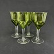 Set of 4 green white wine glasses