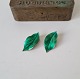 A.Michelsen Ear clips shaped like leaves, made of sterling silver and green 
enamel