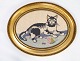 Embroidery with cat motif and with gilded frame from the 1930s. 
5000m2 showroom.