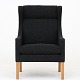 Børge Mogensen / Fredericia Furniture
BM 2204 - Reupholstered Wing-back chair in dark grey Hallingdal wool (col. 180) 
with legs of oak.
Availability: 6-8 weeks
Renovated
