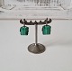 Vintage earrings in silver and malachite
