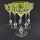 6 green Lady Hamilton white wine glasses by Moser
