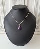 Amethyst pendant in necklace of silver
