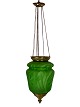 Pendant of dark green opaline glass manufactured by Funen