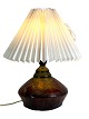 Ceramic table lamp in brown colors with paper shade, by Herman A. Kähler from 
the 1940s. 
5000m2 showroom.
Great condition
