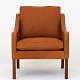 Børge Mogensen / Fredericia Furniture
BM 2207 - Reupholstered easy chair in Klassik Cognac leather (aniline leather). 
KLASSIK offers the chair in leather or textile of your choice. Please contact us 
for more information.
Availability: 6-8 weeks
Renovated
