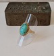 Vintage ring in 14 kt gold with large turquoise