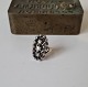 Antique diamond ring in silver and 14 kt gold