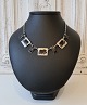 Vintage necklace in sterling silver and black enamel by Jens Tage Hansen with 
Greenlandic motifs