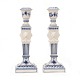 Pair of Royal Copenhagen blue fluted candlesticks. 1. quality. #15. H: 23cm