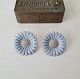 Georg Jensen Margueritte - Daisy Ear clips in sterling silver and light blue 
enamel 3.2 cm.