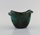 Richard Uhlemeyer (1900-1954), Germany. Vase / flowerpot in glazed ceramics. 
Beautiful crackle glaze in turquoise and dark shades. 1940s.
