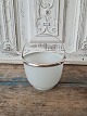 19th century sugar bowl in white opaline fitted with a silver-plated handle.
