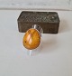 Vintage silver ring with large polished lump of amber